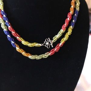 Multi color necklace / silver
